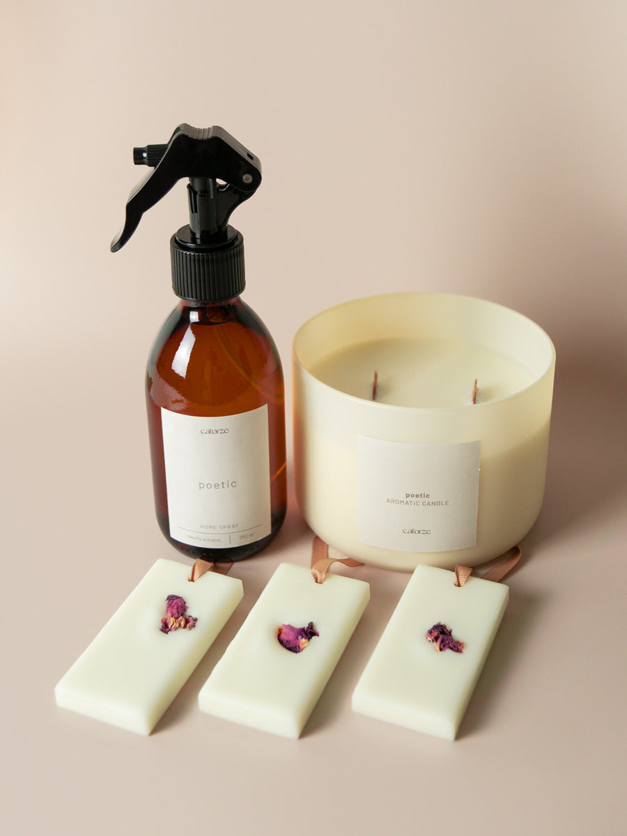 Home Ritual | Poetic | Home Spray + Vela + Ambientador de Armario | Dos tamaños