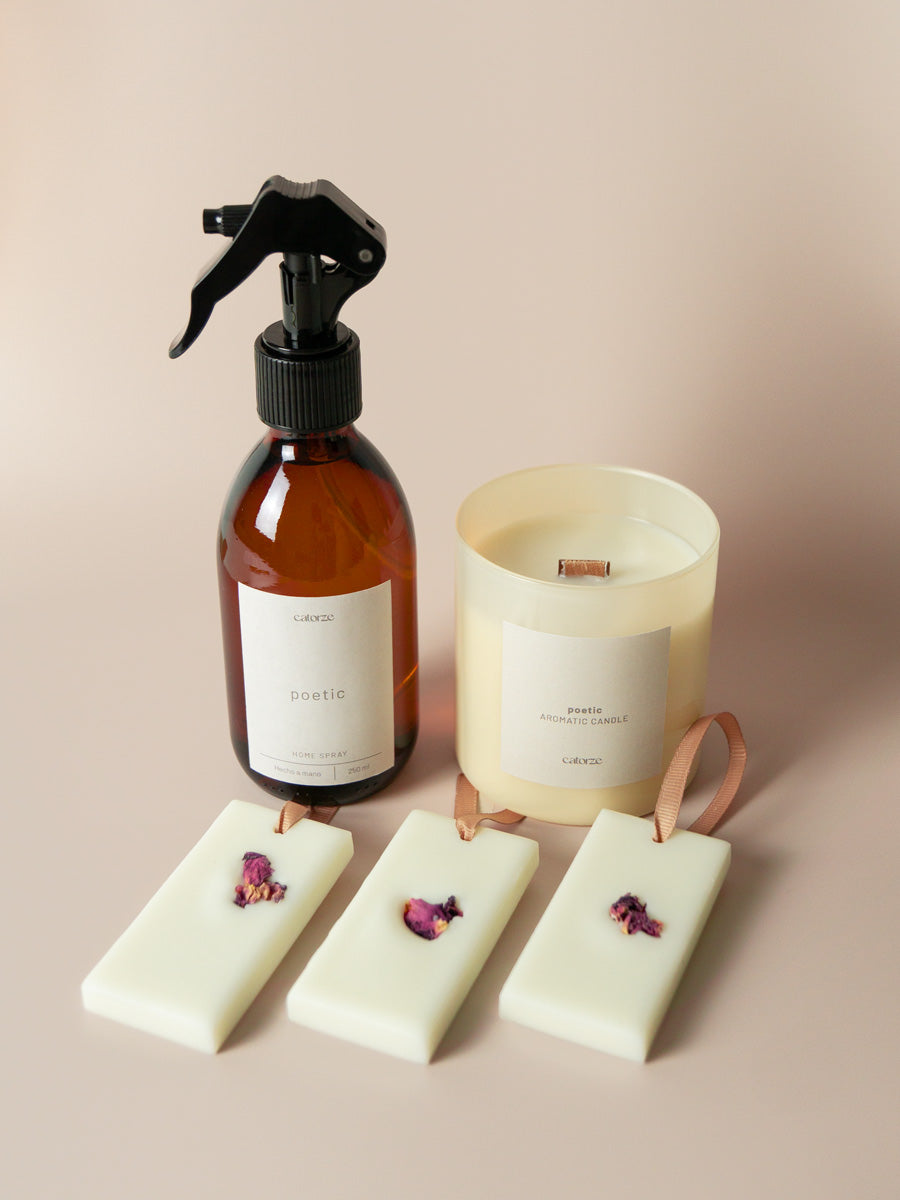 Home Ritual | Poetic | Home Spray + Vela + Ambientador de Armario | Dos tamaños