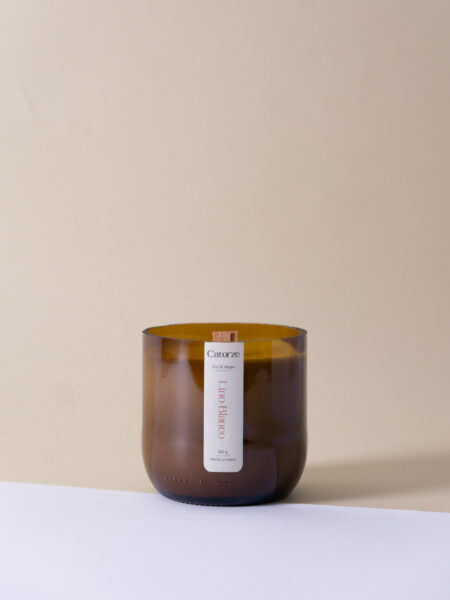 Velas de cera de soja artesanales - Lino Blanco