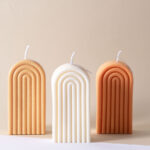 Arcoíris de colores, velas decorativas de cera de soja - blanco